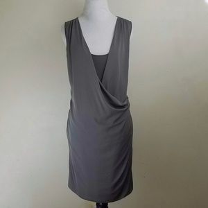 Theory Grey Faux Wrap Dress